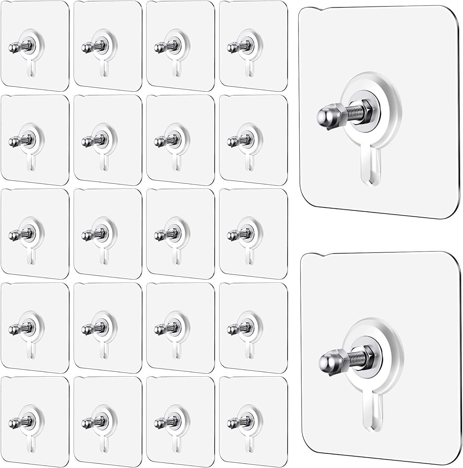 Wall‑Mount Adhesive Screw Hooks, 10‑Piece Set for Home