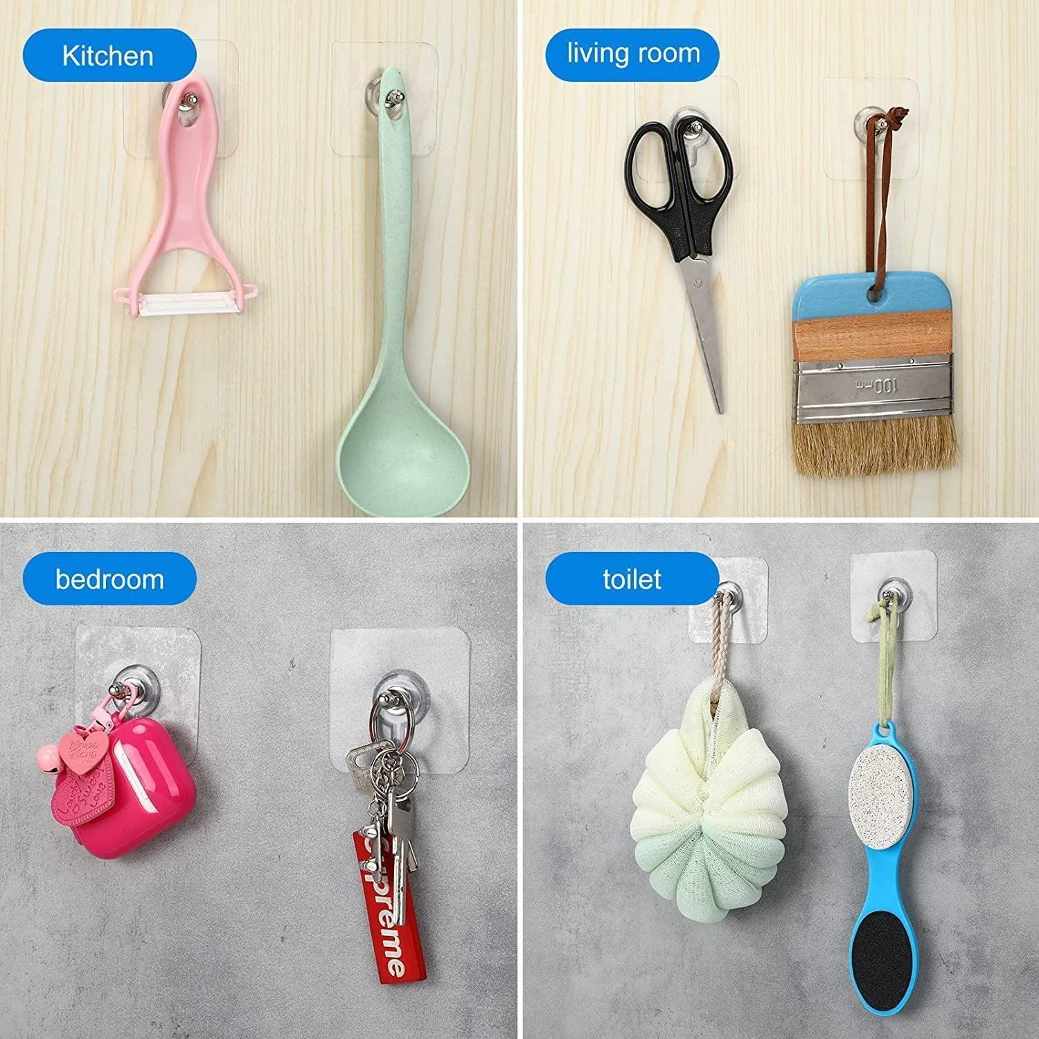 Wall‑Mount Adhesive Screw Hooks, 10‑Piece Set for Home
