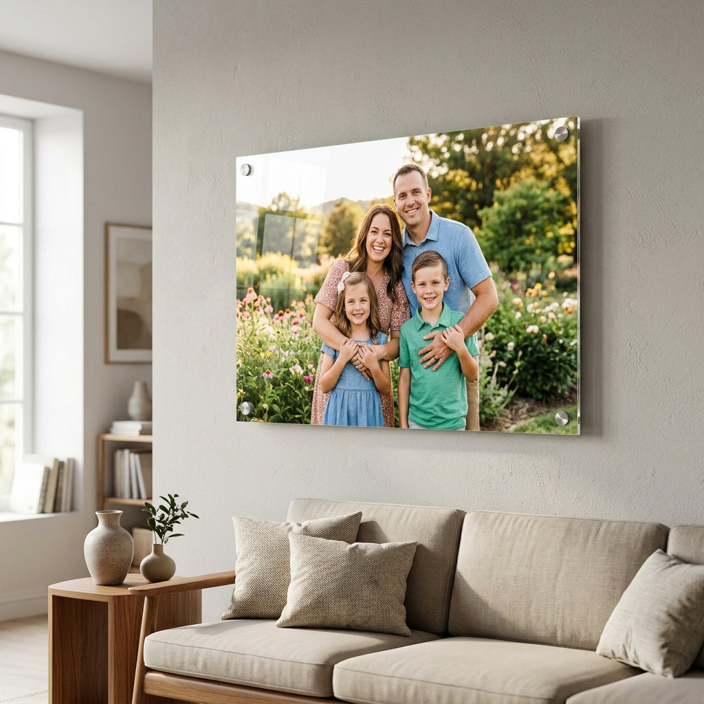 Premium Custom UV-Printed Acrylic Wall Photo Frames (Frameless & Damage-Free Mount)
